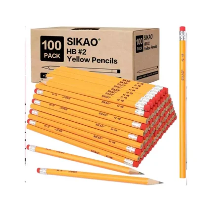 Pencils #2, Number 2 Pencils Bulk, Wood Pencils for Kids Sketching Drawing, HB No 2 Pencils with Erasers, Classroom Must Haves Essentials for Teachers School Supplies (100 Pack Unsharpened)